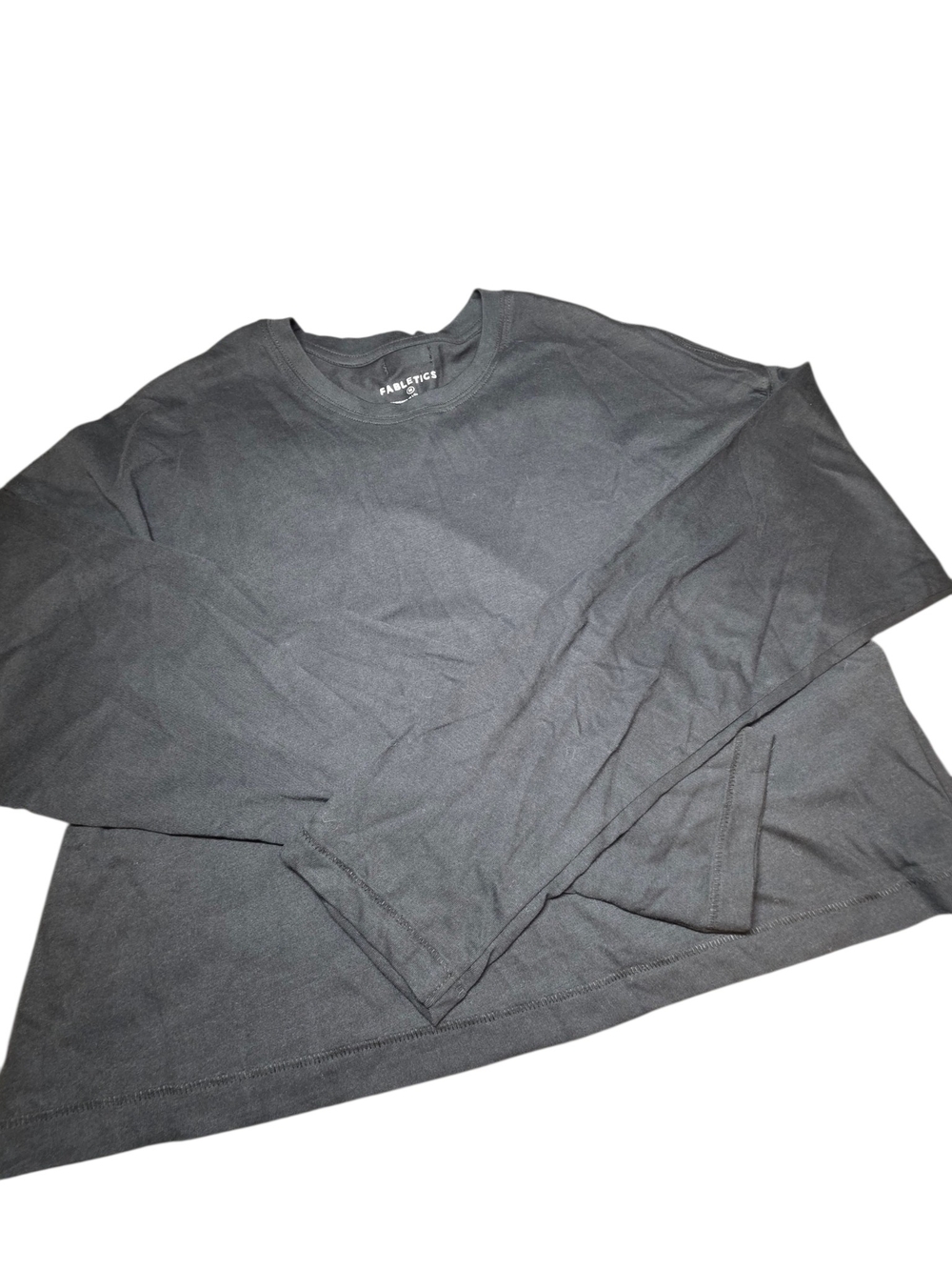 NWT Fabletics Black Long Sleeve Crewneck Top M New In Bag